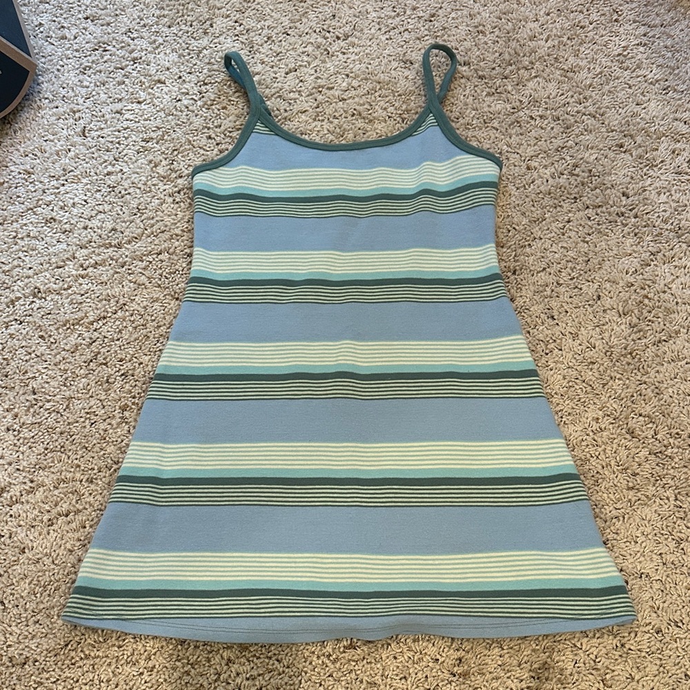 American Eagle Outfitters Blue and Green Striped Mini Dress size XS